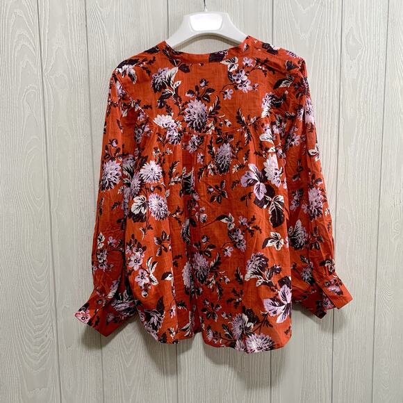 Maeve Red Floral Balloon Sleeve Blouse Top XL NWT - Picture 4 of 5